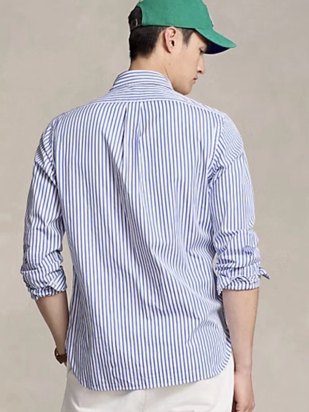 Ralph Lauren Blue/White Striped Button-Down Classic Fit Cotton Shirt XL $198 - Picture 3 of 6